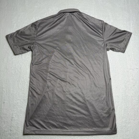 Collars & Co Mens Semi Spread Collar Polo Size M Brown Houndstooth Golf Preppy - Picture 6 of 8